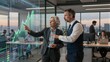 © YiuCheung - Business professionals analyze data on a large interactive screen in