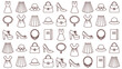 © NAZMA - Women fashion and style accessories line art icons.