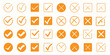 ©   - Check mark icon button set. Check box icon with right and wrong buttons and yes or no checkmark icons in green tick box and red cross. Isolated checkmark symbol, right and wrong sign concept. Icon.