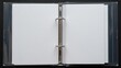 © anika - Open ring binder with blank pages isolated on black background