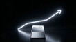 © MM - Rising price arrow with silver bar representing growth in the silver market