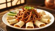 © Michaela - Beijing Jing Jiang Rou Si shredded pork with tofu skin wraps