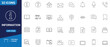© vannext - Information set icon featuring minimalist outline illustrations of data sharing, digital communication, and knowledge transfer.