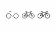© maulana - Minimalist black and white bicycle icon set illustration.