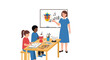 © Angga - Teacher and students in classroom setting.