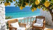 © Premium - Luxury oceanfront terrace with lemon tree and turquoise sea view