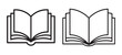 © Mohammad - Two detailed outlined open book icons representing learning, knowledge, and education.