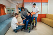 © Jordi Mora - Boy with mother receiving medical orthopedic care