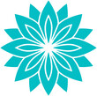 © jenci - Turquoise geometric mandala flower symbol, abstract ornamental pattern, symmetry