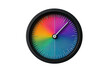 © Ultra Pixel - Colorful clock face with rainbow gradient and white hands on black background time, Isolated On White, Png Transparent, Cut Out