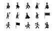 © MdKarvin - Set of 15 Medieval Festival Character and Flag Icons Vector