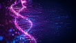 © NongEngEng - AI generated glowing digital DNA strands flowing data particles representing genomics biotechnology futuristic information technology