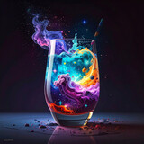 Vibrant Swirling Space Drink Concept