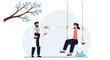 © Arda - Doctor and patient on swing, mental health concept, illustration