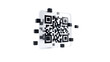 © Usama - Floating 3d qr code icon with smooth matte black geometric shapes on white background