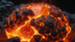 © Adi - Abstract Blurred Molten Virus Core with Glowing Lava and Dark Crust