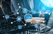 © InfiniteFlow - This image showcases a modern workspace featuring agile project management elements with digital connections, portraying business innovation and teamwork in an urban setting. Tessel
