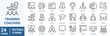 © Ruslan Ivantsov - Training and coaching line icon set. Editable Stroke. Coach, mentoring, conference, motivation, potential, mentor. Vector illustration