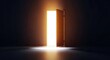 © PNG World - Mysterious golden light beams from an open door into a dark empty room Surreal Silliness Concept Design