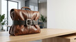 © Tania Zbrodko - Tightening the belt concept with leather briefcase squeezed by belt