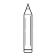 © Galih - Simple line drawing of a sharpened pencil, writing tool icon, education and creativity symbol, basic stationery element
