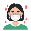 © daniel - Woman wearing a face mask with sweat drops