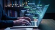 © AspctStyle - Creative storytelling concept with plot twist and character arc elements rising from a laptop. Narrative flow and authorship process, 3D render.