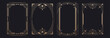 © klyaksun - Luxury art deco frames with geometric gold lines, ornamental borders, vector set isolated on black background. Vintage golden design for 1920s style invitations, posters, and wedding cards