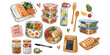 © dian's - Watercolor Healthy Meal Prep Clipart Set