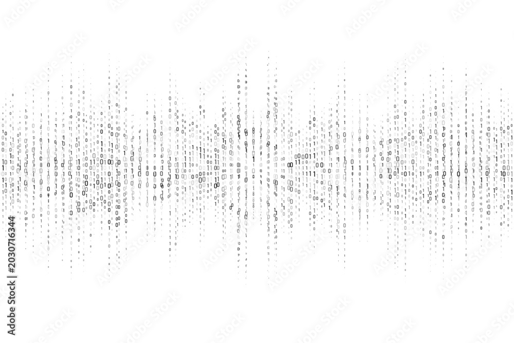 Vector de Stock Data code background. Binary 01 numbers flow. Rain and ...