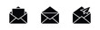 © Lili - Open envelope and sending mail icons set with a letter and paper airplane for email and message delivery symbols