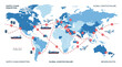 © GedhangKlutuk - Global Supply Chain Disruption and Logistics Failure Infographic Map. EPS Editable. Vector Illustrations.
