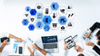 © InfiniteFlow - Home security icons show smart home, surveillance, and safety devices. Home security ensures monitoring, home security protection, and smart access. Entice