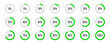© TaqwaaArtworks - Collection of Progress circle indicators from 0% to 100%.  Circular Progress Bar Indicators - Infographic UI Elements for Dashboard, App, or Web Design, vector illustration