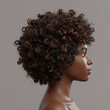 © Pixel Matrix - Realistic 3D Render African Beauty Hair. Side-View Illustration Of A Black Woman With An Afro Hairstyle