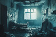 © Tetiana - Generative AI depiction of messy interior workspace in abandoned scientific research laboratory with books and equipment