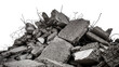 © Daniel - Pile of broken concrete debris with exposed rebar, isolated on transparent background