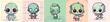 © Vectoryu - Collection of Five Adorable Cartoon Aliens.