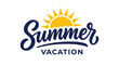 © Mdmojibur - summer vacation lettering with sun illustration yellow and blue