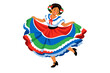 © GoshaMovies - Smiling folkloric dancer in colorful traditional dress, joyful Latin American festival vector illustration isolated on transparent background