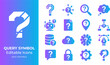© PolashMONI - Query symbol icons and questions for research and information with gradient colors.
