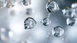 © rinrada - clean futuristic medicine background with floating biotech molecules, abstract laboratory environment, transparent liquid nano bubbles