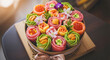 © Yellowlix - Sushi bouquet a beautiful and creative arrangement of colorful sushi rolls