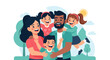 © Leo - Happy Diverse Family Portrait Outdoors With Two Kids