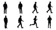 © Ataullah - collection of human figures in various poses black silhouette