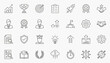 © Awais - Essential collection of minimalist line icons illustrating key concepts of business development, strategic planning, career advancement, and goal attainment