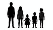 © Awais - Silhouettes of five children of varying heights, representing different age groups, depicted against a white background