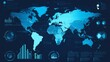 © Amazing - Global Digital Network Map with Data Analytics and Charts