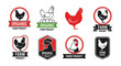 © alghazali - A collection of farm animal logos featuring chickens and organic certifications.