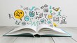 © Simixroya - Open book with business ideas floating above